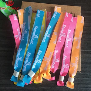 Directly custom made fabric material wristbands elegant promotion embroidery wrist band