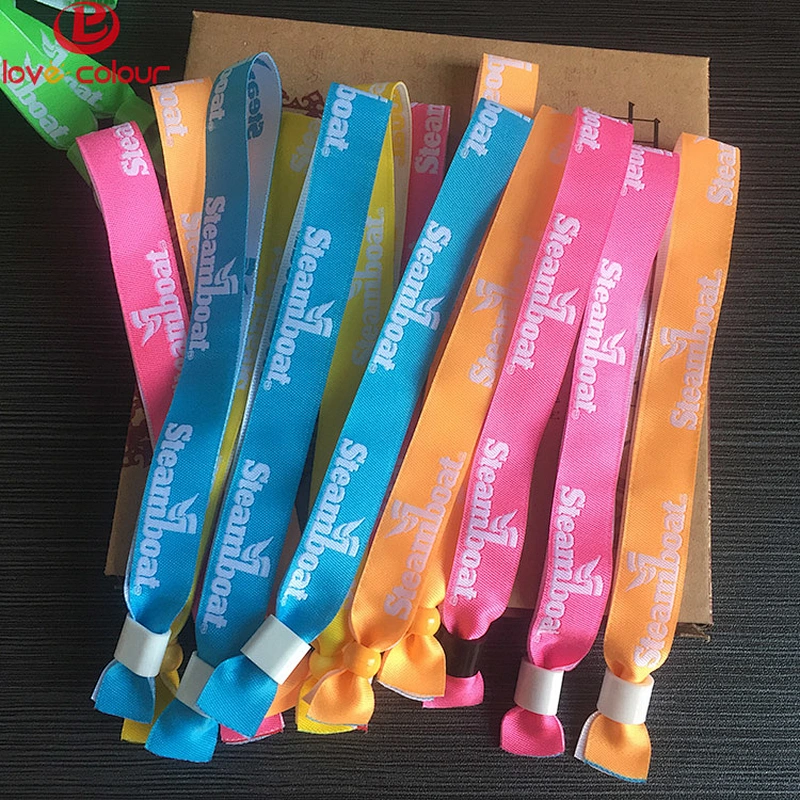 Directly custom made fabric material wristbands elegant promotion embroidery wrist band