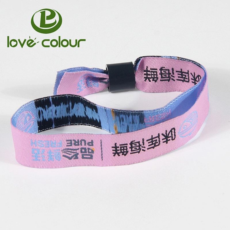 Fashion leading the trend polyester fabric wristband for festival event