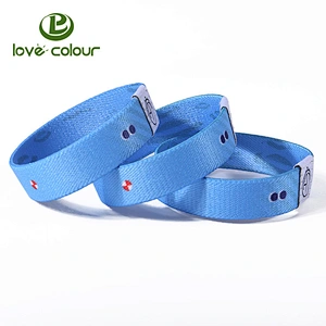 Wholesale custom elastic fabric band bracelet stretchy ribbon wristband