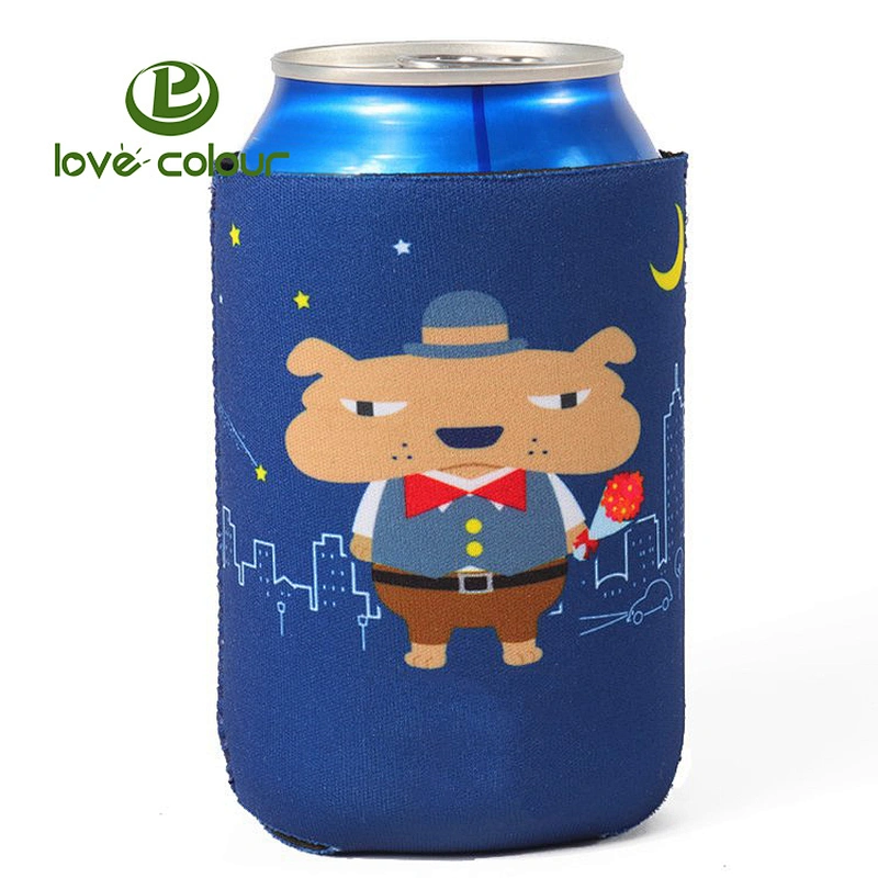 Promotional advertising neoprene sublimation printed neoprene can cooler bag stubby holder with custom cogo