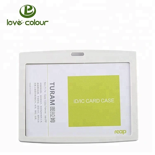Custom white color hard plastic student id card holder