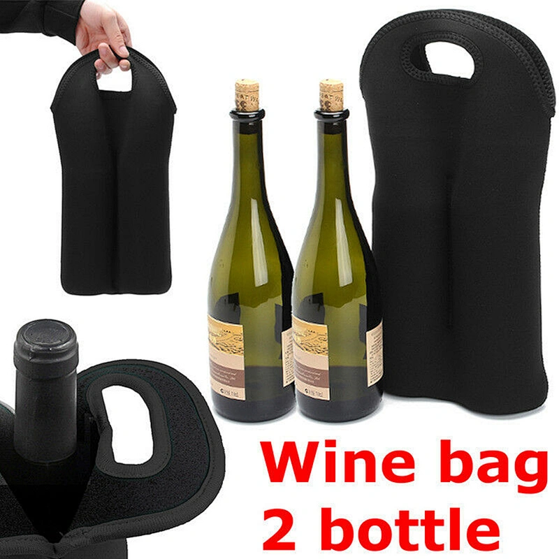Custom promotional two pack neoprene bottle cooler