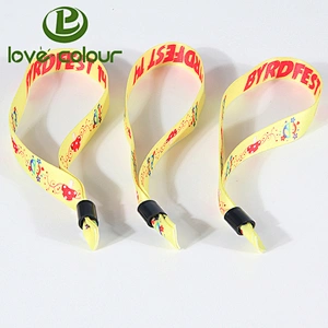 Factory directly sale custom wedding gifts polyester printing souvenirs wristband for wholesale