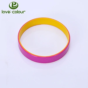Custom Double Sides Pink Color Silicone Wristband for Girls