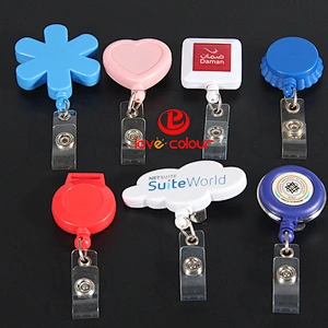 Promotion plastic ski pass holder/retractable badge reel