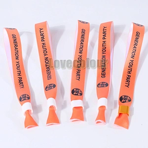 Custom handmade wedding souvenirs polyester satin wristband with logo