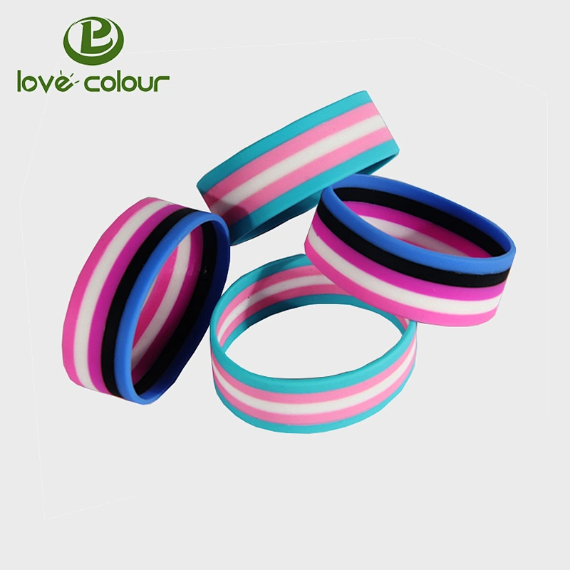 Custom festival rubber wristband amazing mixed-color silicone bracelet