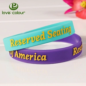 Bulk Cheap Custom Embossed Company Logo Silicone Bracelet