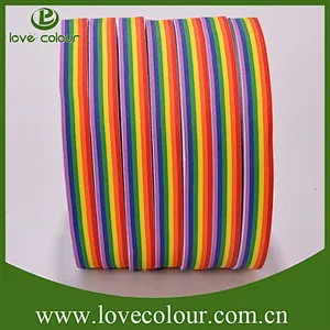 Custom 1cm width webbing polyester rainbow ribbon all kinds of tape