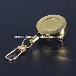 Custom mini cute magnetic metal retractable reel badge holders