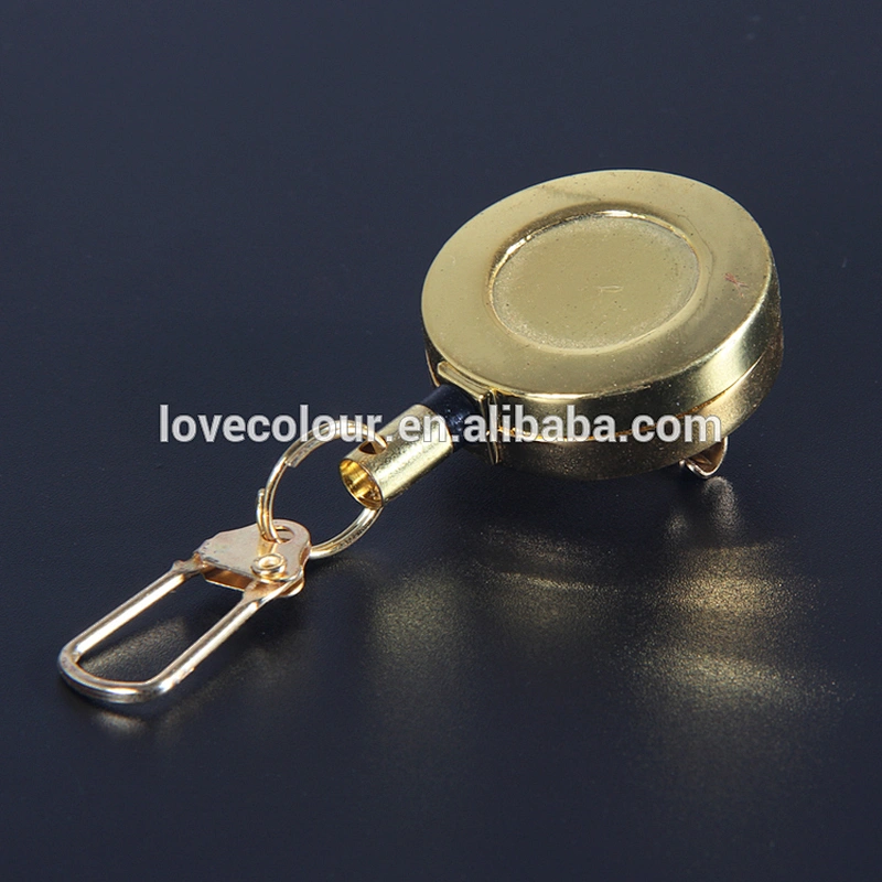 Custom mini cute magnetic metal retractable reel badge holders