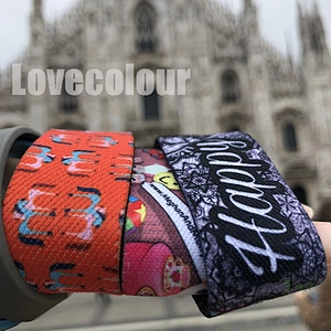 Polyester custom full color dye sublimation printing inside/outside elastic wristband