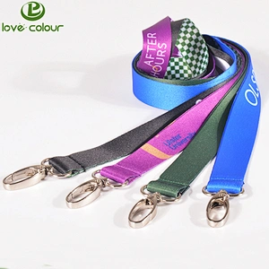 Polyester material lanyard printing company logo and website