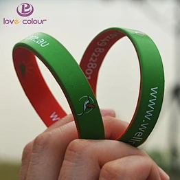 Custom Color Coat Double Layer Silicone Wristbands