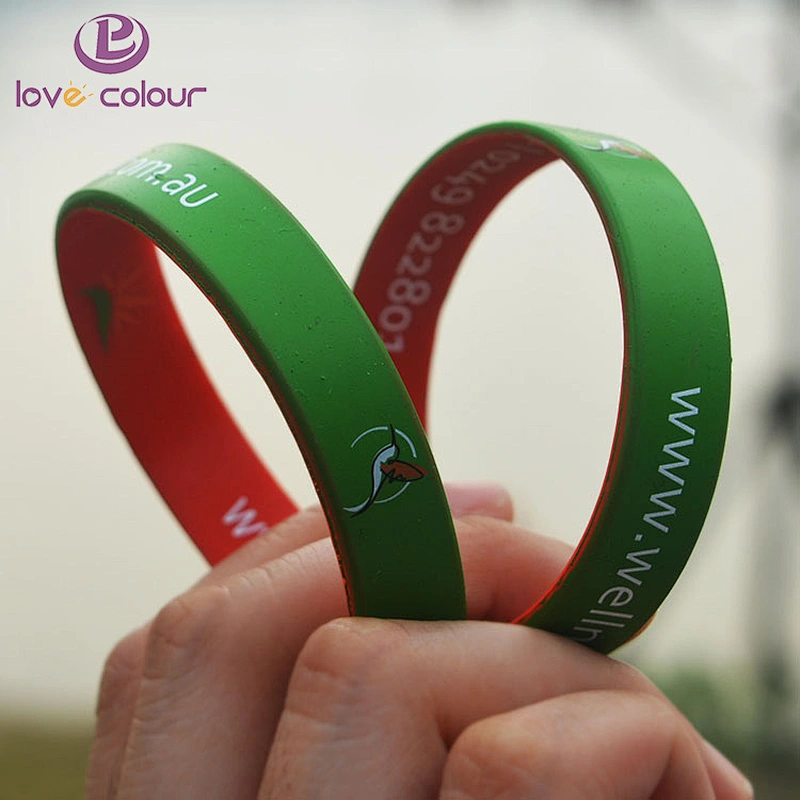 Custom Color Coat Double Layer Silicone Wristbands