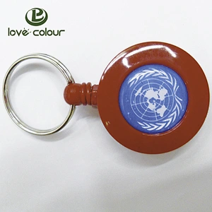 Retractable Reel Recoil Pull Key Ring Chain Cord Carabiner Belt Clip Ski Pass ID Card Badge Holder