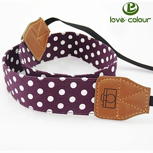Factory wholesale in bulk cotton red white and black striped dslr camera strap