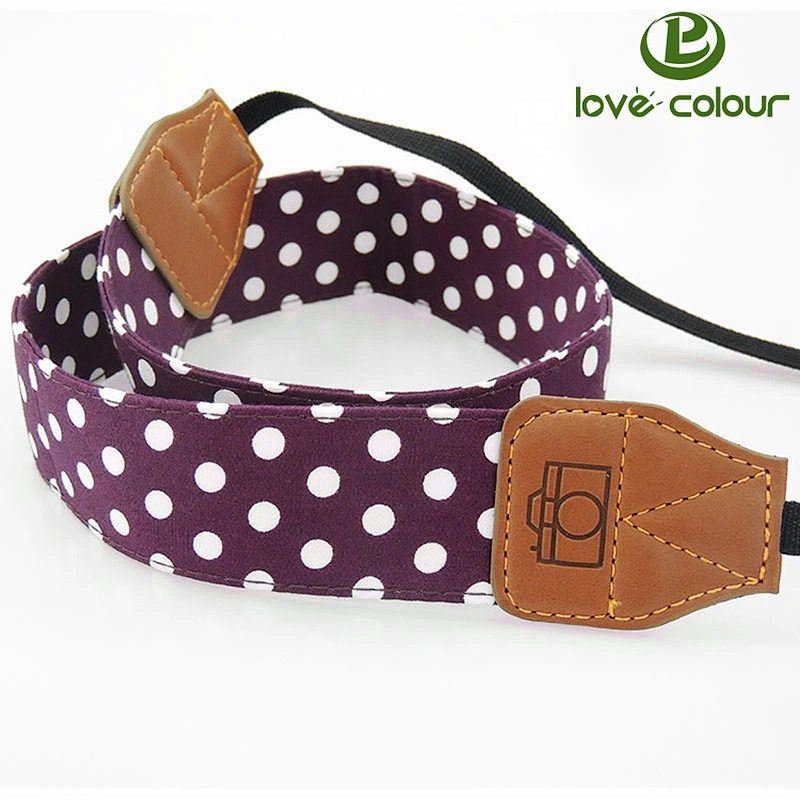 Factory wholesale in bulk cotton red white and black striped dslr camera strap