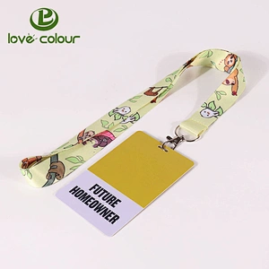 Custom polyester ribbon lanyard with id card