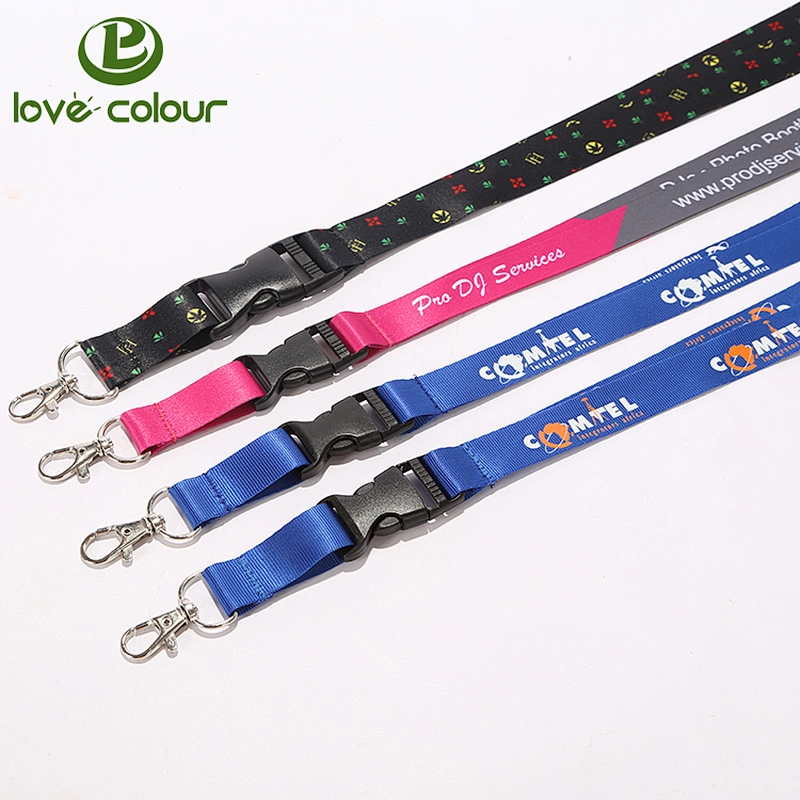 Printed Neck Strap Id Badge Holders Pvc Name Card Polyester Keychain Lanyard Custom
