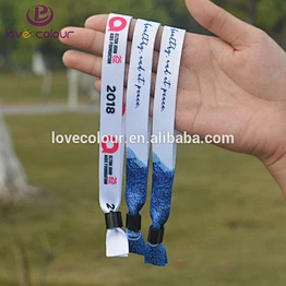 High quality promotional polyester printing birthday souvenirs wristband