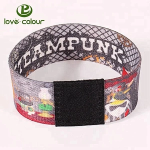 Custom polyester stretch elastic flexible wrist bands elastic wristbands