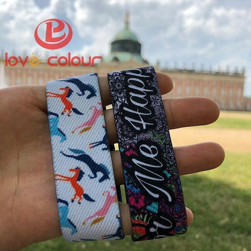 Custom soft polyester elastic wristband / Eco-friendly fancy elastic wrist band