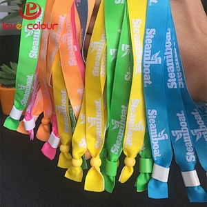 Custom polyester advertising promotional gift adjustable fastener wristband