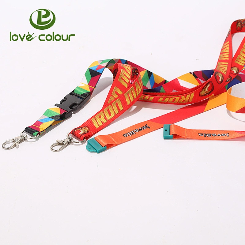 Fashionable bright color cartoon character polyester lanyard and badge holders