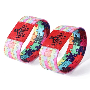 Print Custom Logo Sport Stretch Fabric NFC Bracelet Elastic Wristband for Promotional Gift