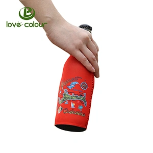 Promotion custom stubby cooler insulated neoprene beer bottle sleeve cooler cover
