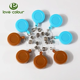 Custom different color retractable rope rotatable blank pull badge reel
