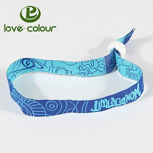 Promotion polyester customized woven thread wristband for activities