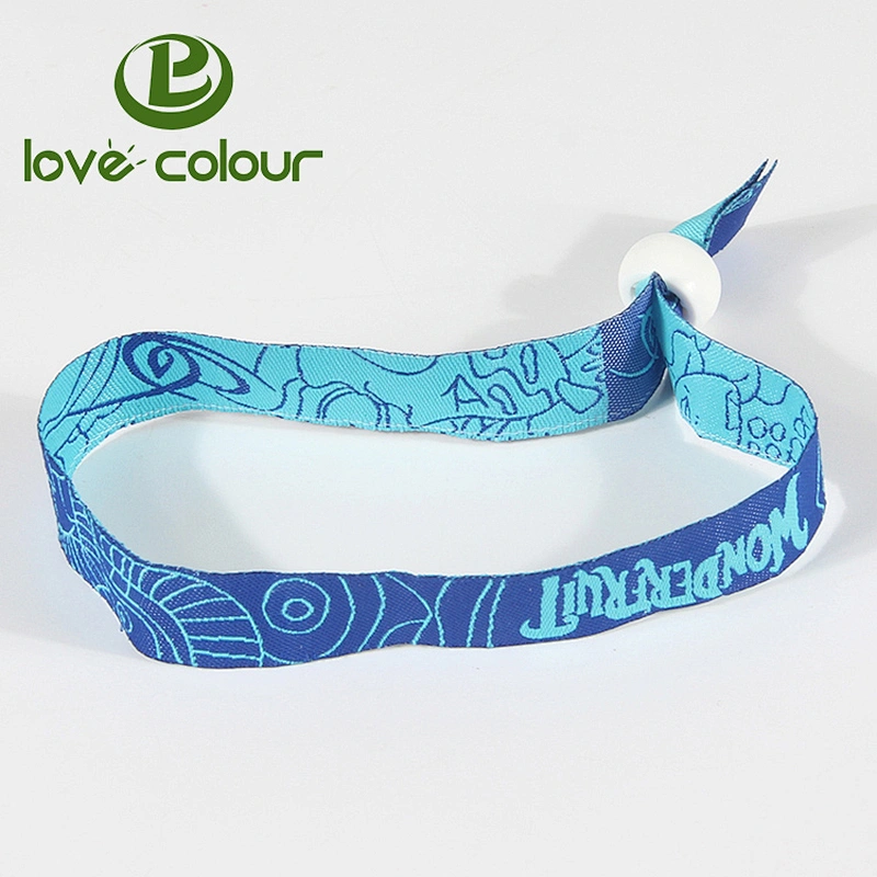 Promotion polyester customized woven thread wristband for activities