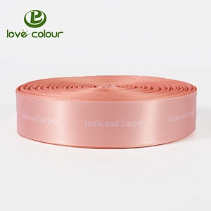 Custom different size white color satin ribbon for packing