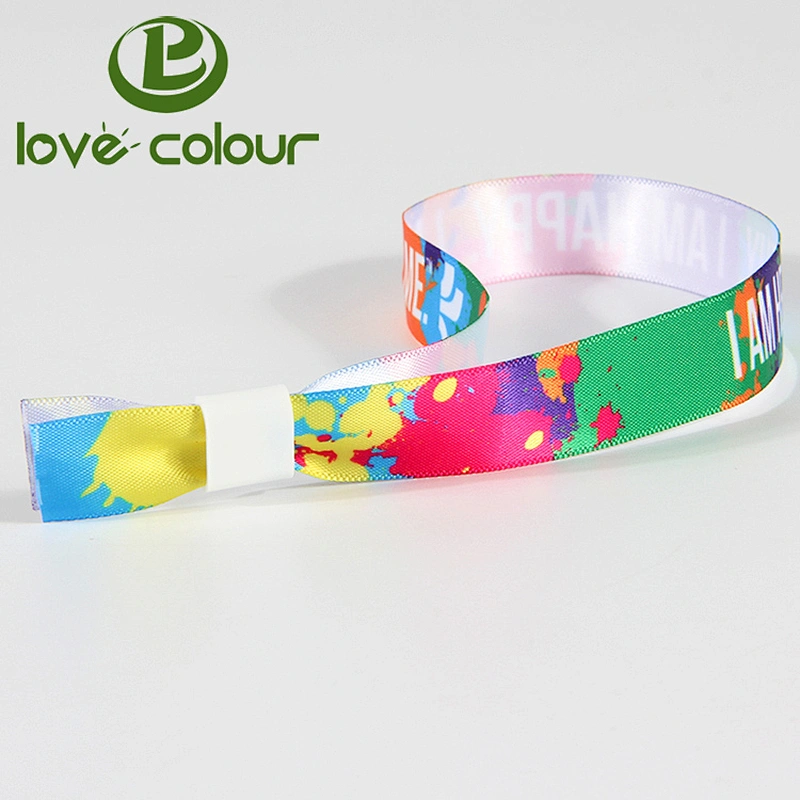 Custom fabric polyester festival wristband for one time use