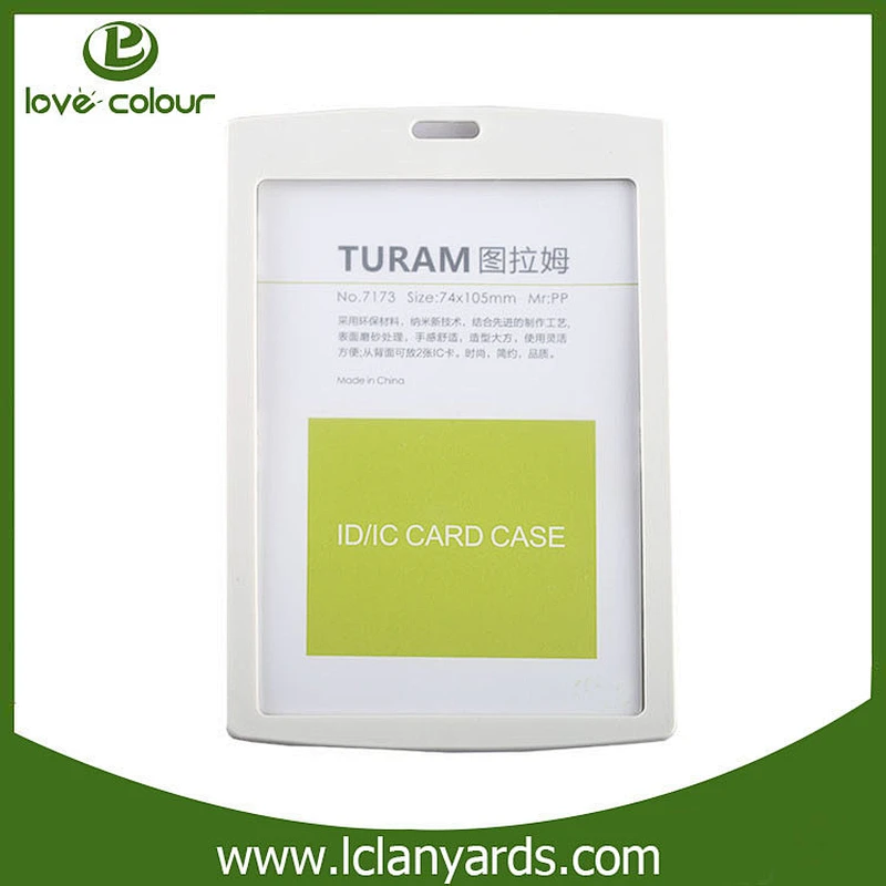 Plastic ID card holder vertical custom event name tag holder