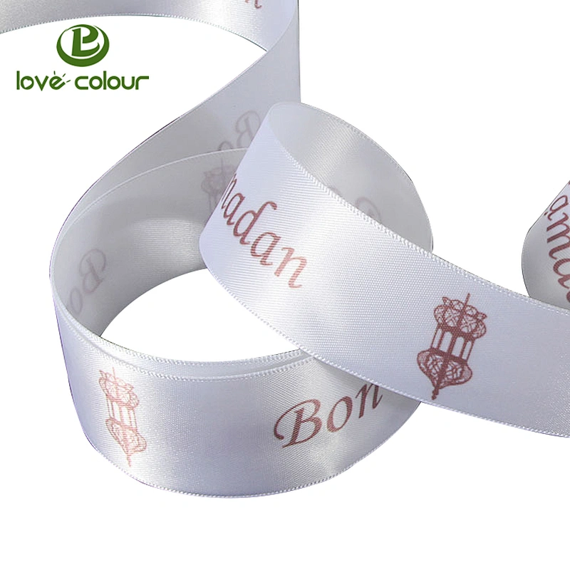 Custom Logo Single/Double Face Printed Satin Ribbon Tape