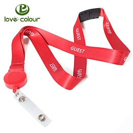 Promotion polyester custom id badge reel lanyards