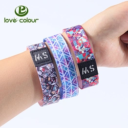 Custom polyester elastic bracelet event wristband for new year