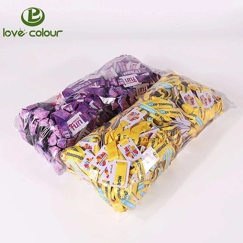 New custom polyester wristbands as tickets sublimation RFID fabric wristband