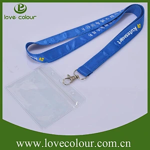 High quality transparent PVC business card holder with neck strap
