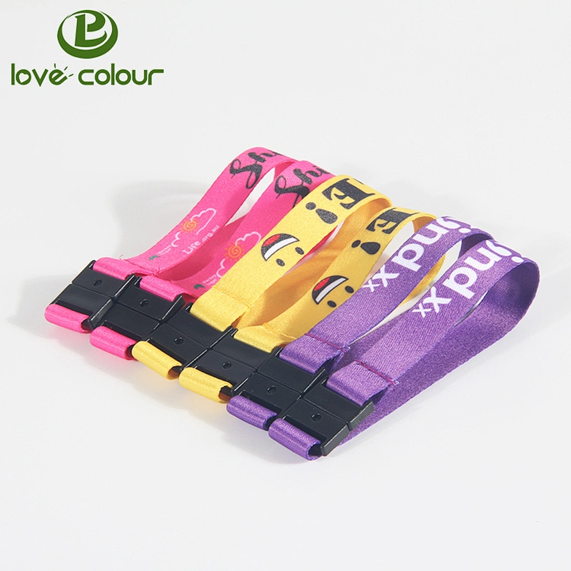Custom Sublimation textile bracelet/polyester wristband with plastic buckle