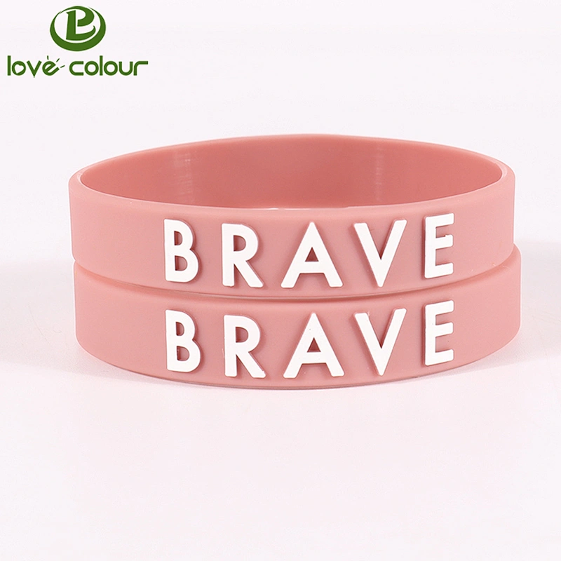 Bulk cheap embossed bracelet/customized silicone rubber wristband