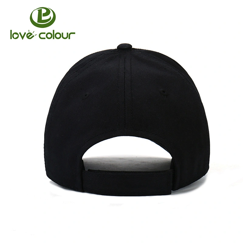 Embroidery logo 6 panel black cotton baseball cap / custom your own summer outdoor dad hat
