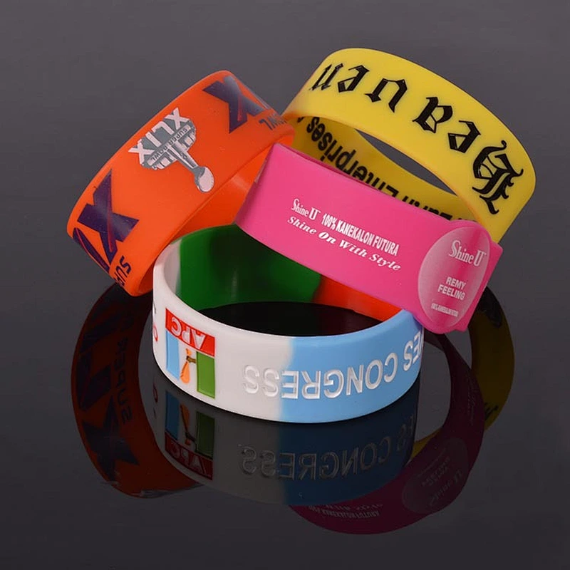 Popular cheap debossed wrist band silicone/custom rubber bracelet