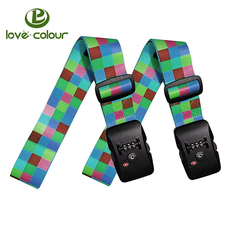 Custom Logo Adjustable Luggage Strap Suitcase Travel Bag Belt