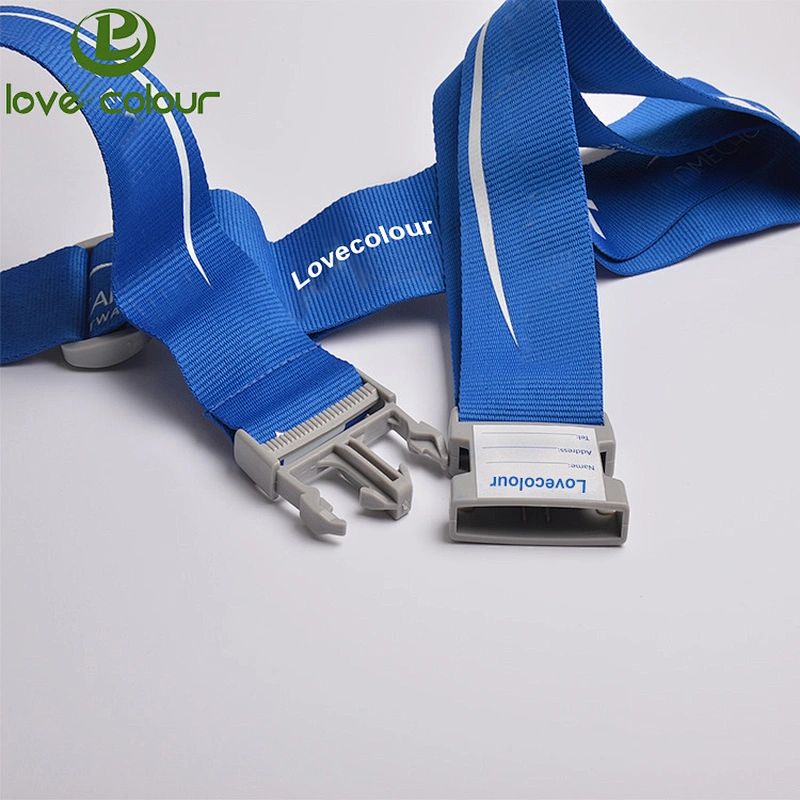 Polyester silk screen printing luggage strap with digital lock