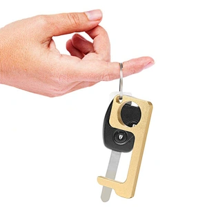 DEC Brass Zinc Alloy Multi Tool Door Handle Opener Safety Zero Contact No Touch Keychain Tool